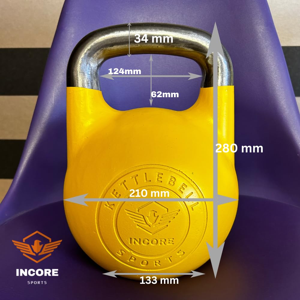 Kettlebell Turnier Incore Sports 20 kg | Stahl-Kettlebell in Wettkampfgröße für Girevoy Sport