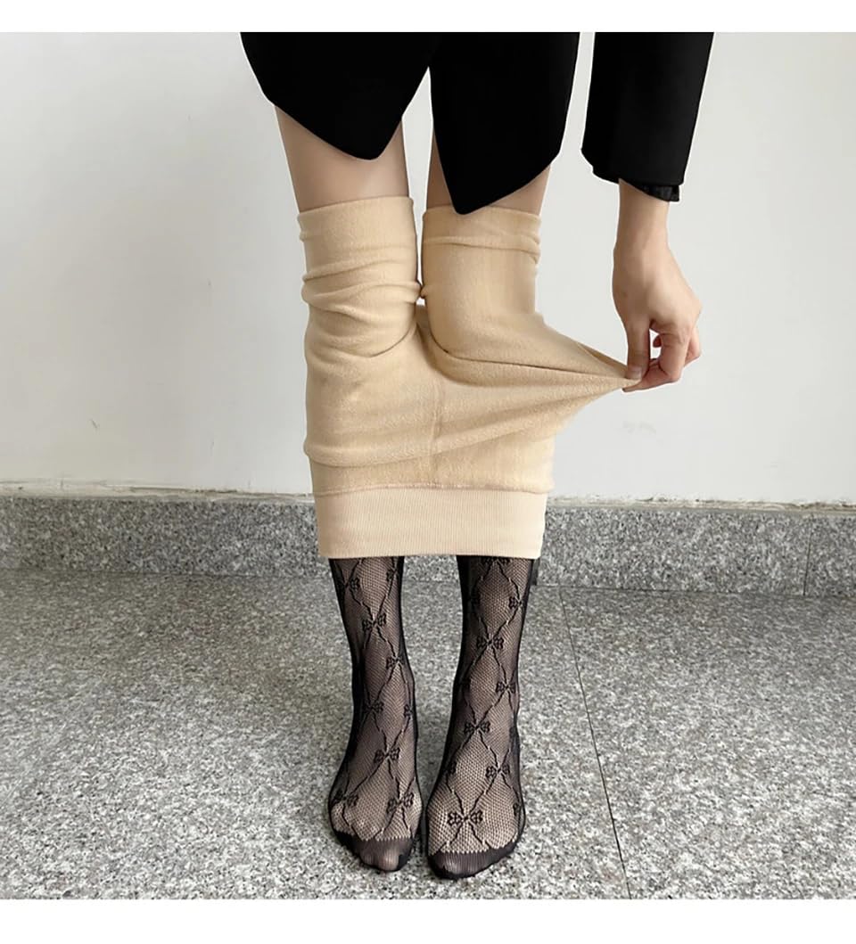 Damskie Legginsy Podszyte Polarem - 200G Damskie 2 Sztuki Zimowe Grube Rajstopy Podszyte Polarem Rajstopy Legginsy Ciepłe Rajstopy Fałszywe Przezroczyste Termiczne Pończochy Rybackie