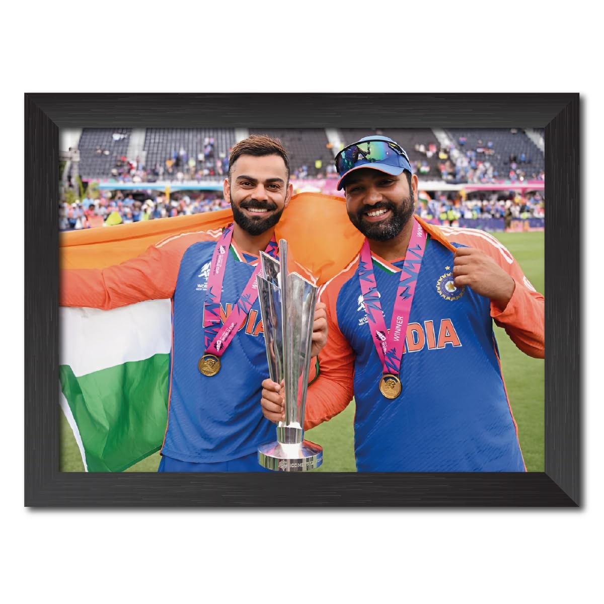 See full amazon price history chart for TenorArts Rohit Sharma Virat Kohli Worldcup Poster Indian Cricket Photo Framed Painting with Matt Finish Black Textures (12 inches x 9inches) TenorArts Rohit Sharma Virat Kohli Worldcup Poster Indian Cricket Photo Framed Painting with Matt Finish Black Textures (12 inches x 9inches) (B0D8L4QDJM) Amazon Price History, Amazon Price Tracker