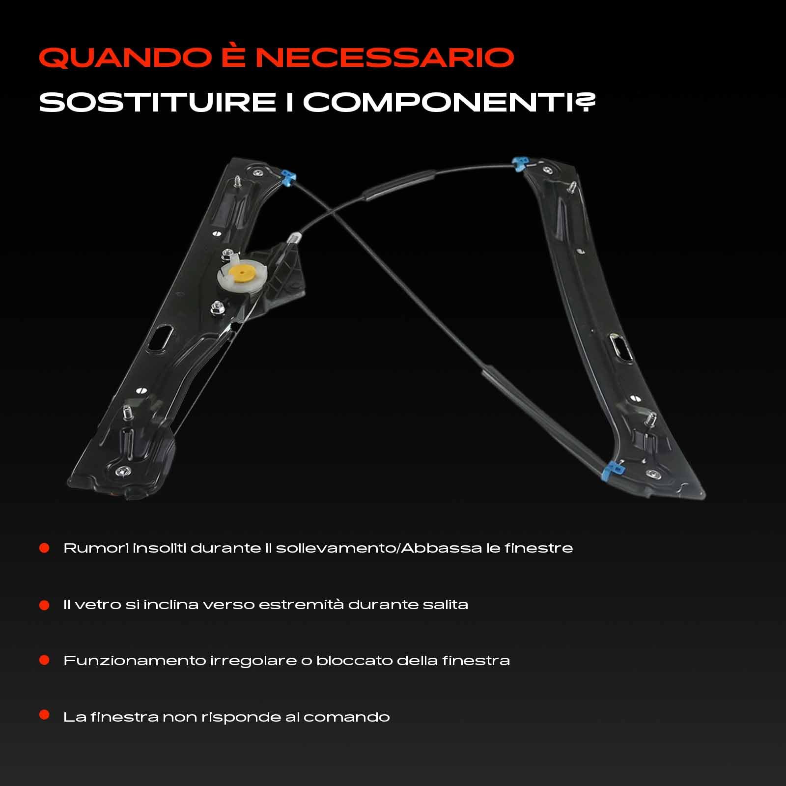 Frankberg Alzacristallo elettrico senza motore 4/5 porte anteriore destro