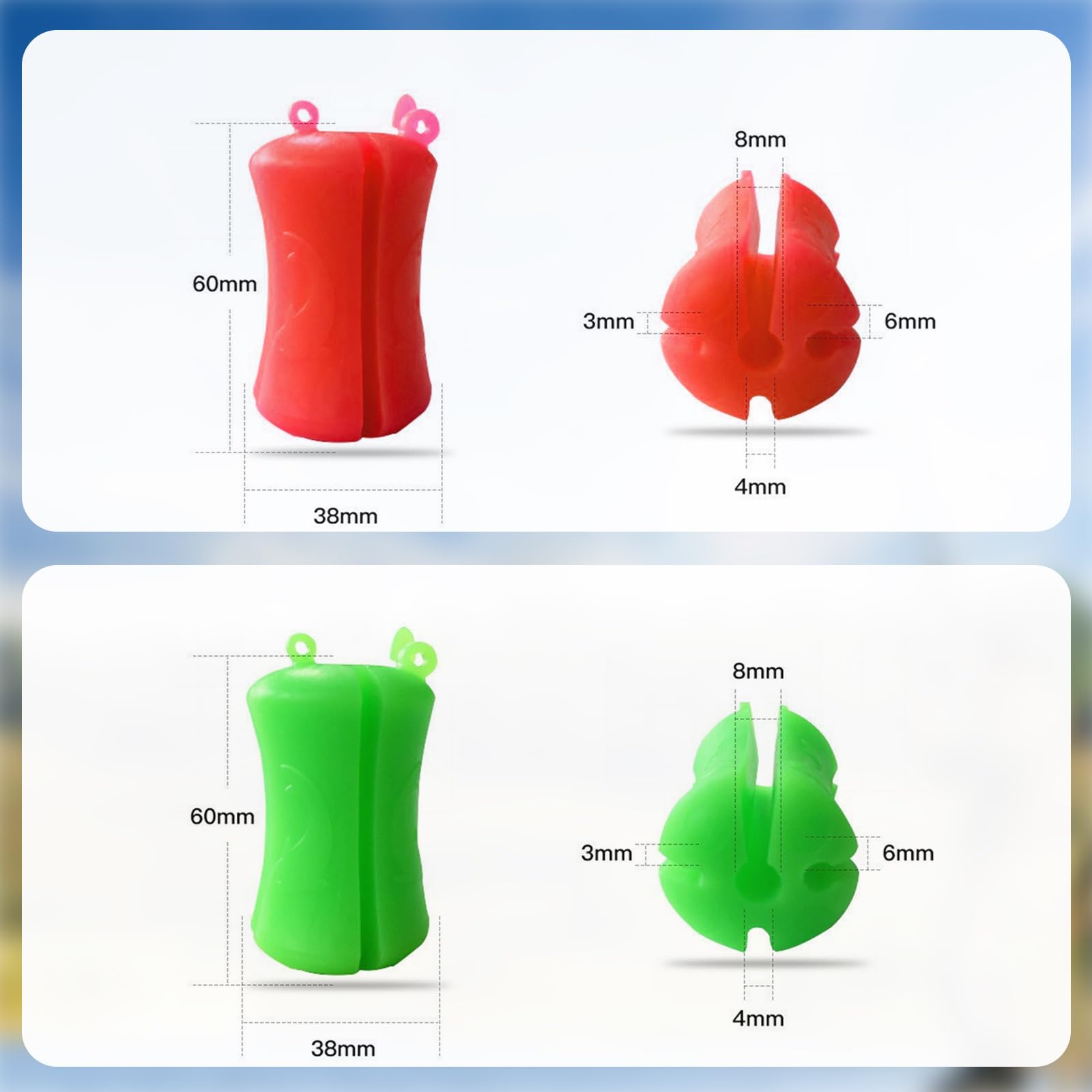 8x Angelruten Halterungen - Rutschfeste Silikon Clips In 4 Farben