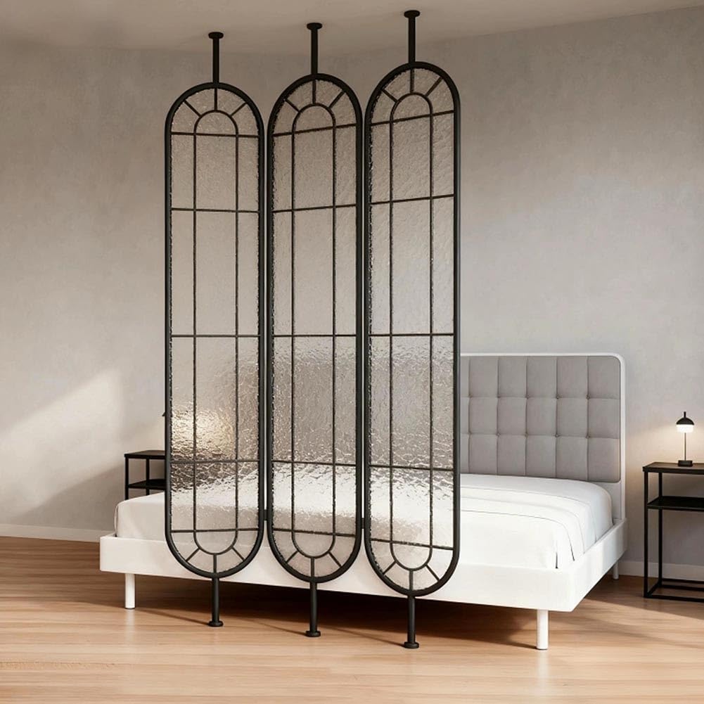 Panneau de séparation en verre trempé translucide amovible pour salon et grand loft