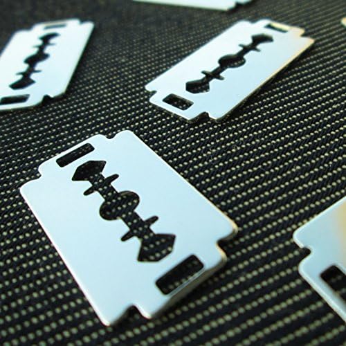 Razor Blade Charm 6PC Sharpless Silver Tone Supplies