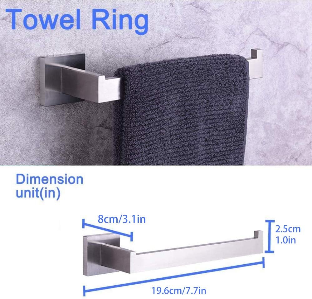 Sereey 4-Piece Bathroom Hardware Accessories Set Stainless Steel Brushed Nickel 24 inch Towel Bar + Toilet Paper Holder + Hand Towel Rack + Towel Hook(24 inch) : Tools & Home Improvement