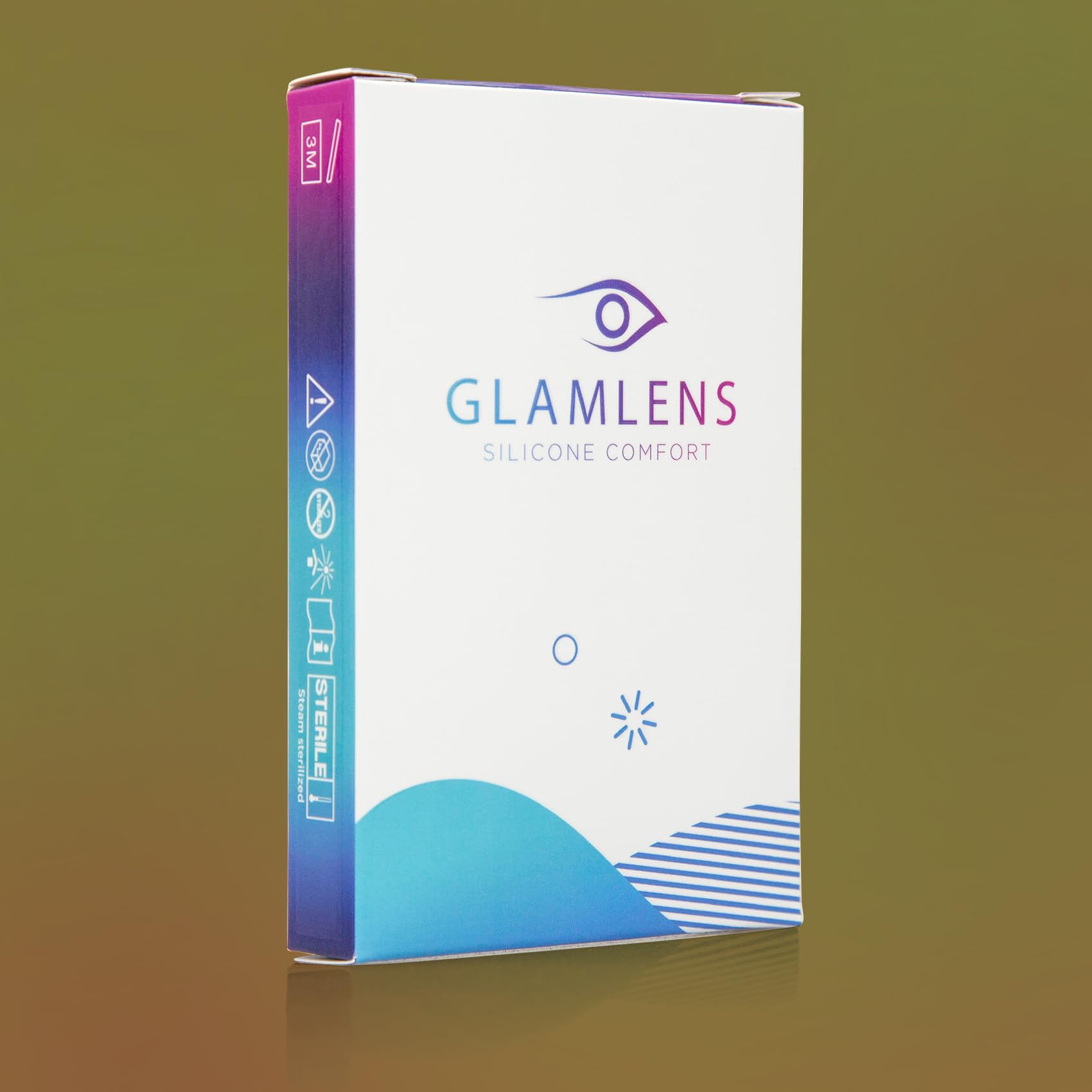 GLAMLENS Olive Grove (Verde oliva) Lenti a Contatto Colorate Effetto Naturale e Delicato Senza Gradazione - 3 Mesi - 2 pezzi - DIA 14,00 - senza correzione 0.00 diottrie lente a contatto