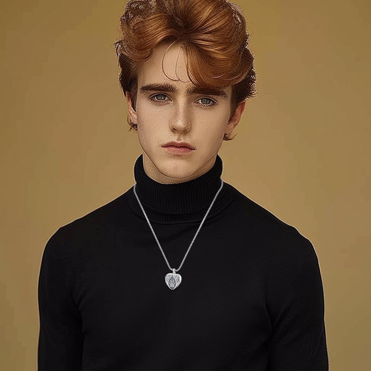 Eusense Cremation Jewelry for Ashes Urn Necklace to Put Ashes In 925 Sterling Silver Memorial Pendant Heart Urn Necklaces for Ashes Necklace for Women Men - Image 3