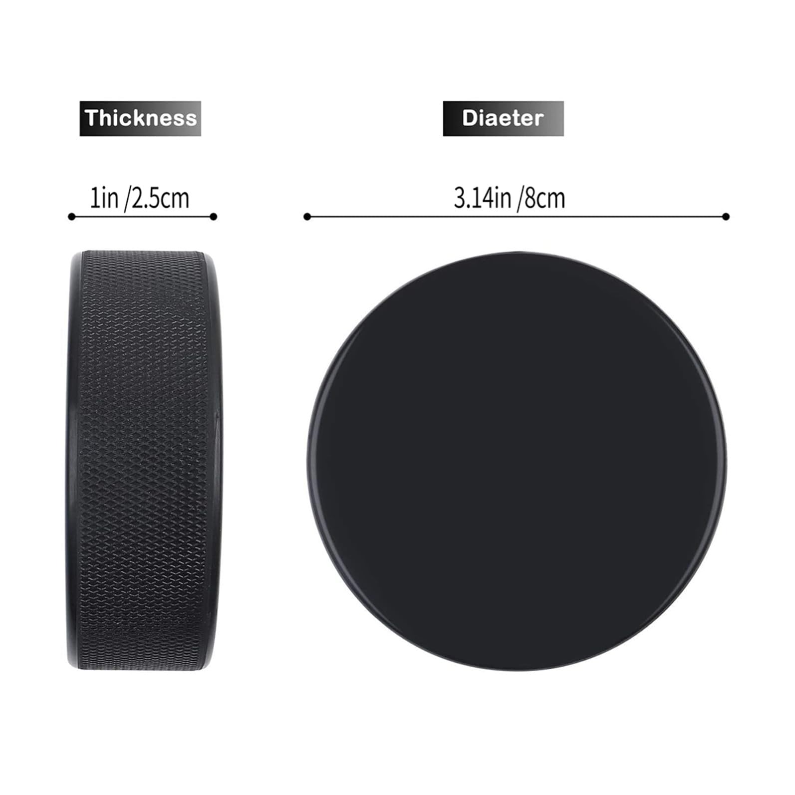 9pezzi Dischi per Allenamento Hockey su Ghiaccio Puck Pratico per Rink Allenamento Professionale e Divertimento per Adulti Colore Nero Superficie Liscia e Densa