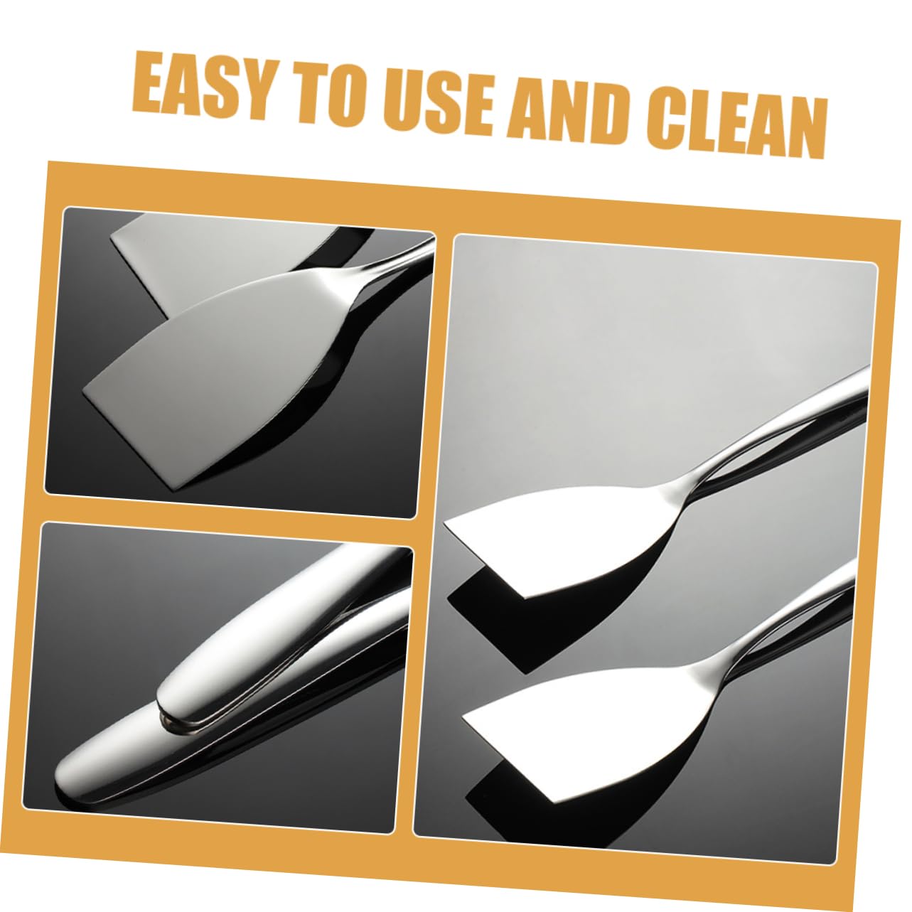 Kisangel 8piezas Espátula De Acero Inoxidable Cocinar De Espátulas Multifuncionales Para Freír Voltear y Servir Utensilios De Cocina Resistentes Altas Temperaturas y Fáciles De Limpiar
