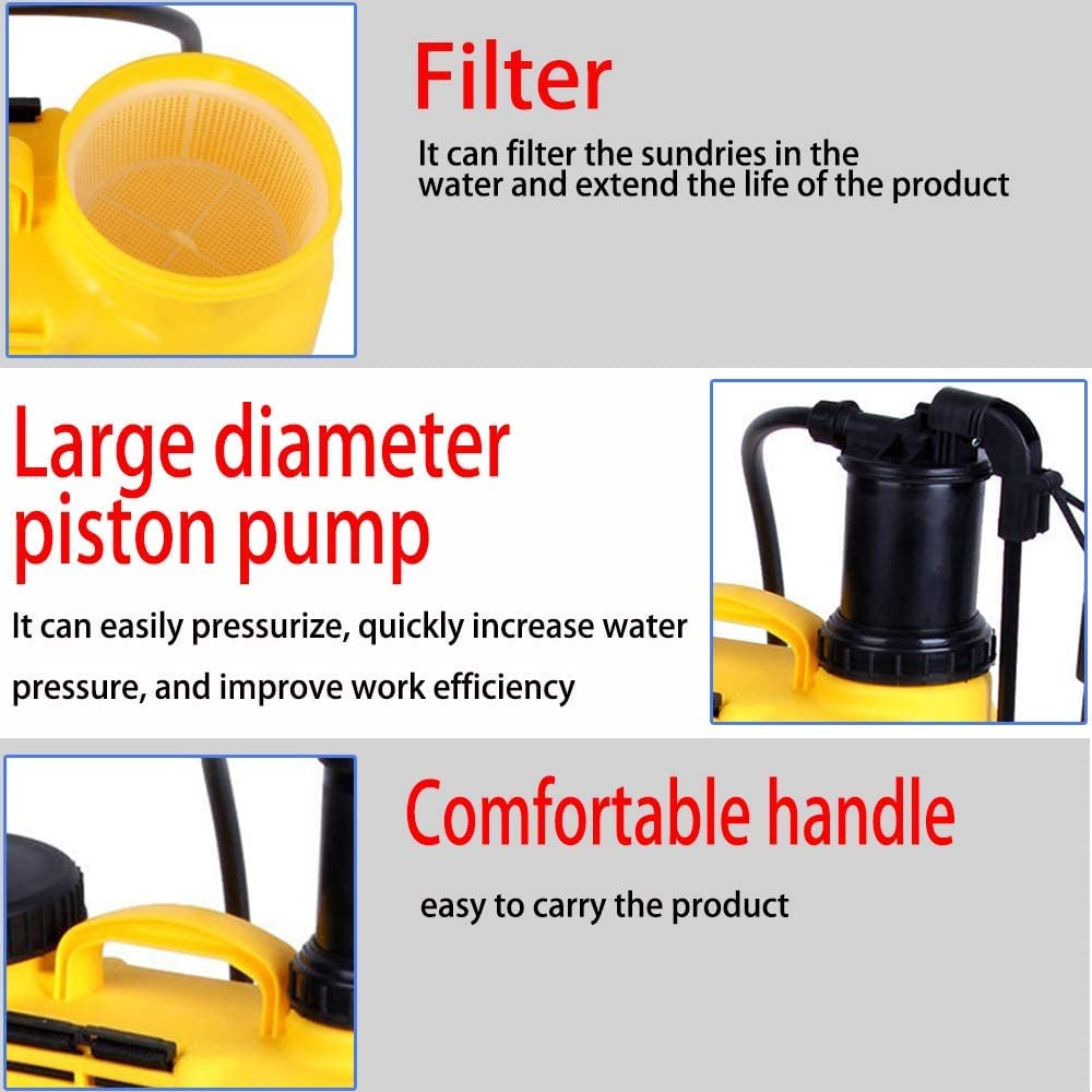 Spruzzatore da Giardino a Pressione, Nebulizzatore a Pressione,Spruzzatore Manuale a Zaino in Plastica 16L (Giallo)