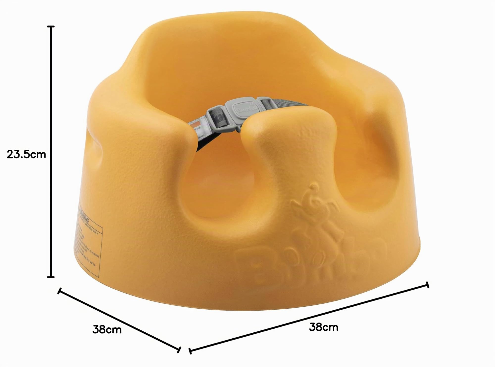 Bumbo Asiento de Suelo para Bebé - Diseño Ergonómico, Fácil de Limpiar, con Arnés de Seguridad - Cómodo y Seguro - Asiento de Apoyo para Bebés de 3 a 12 Meses - Color Amarillo
