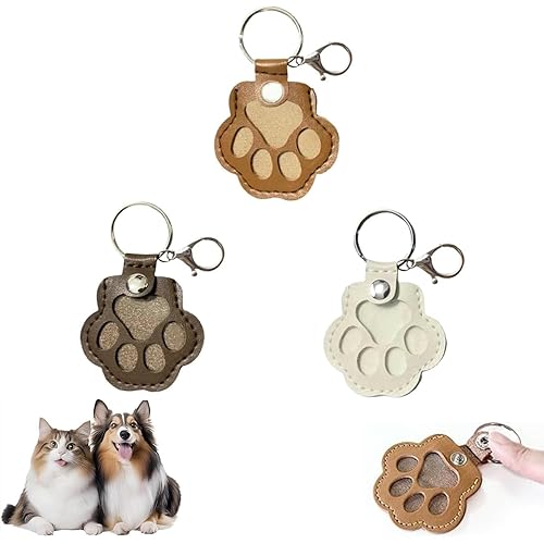 OYB 3 Pcs Dog Fur Storage Keychain,Dog Hair Keychain,Pet Memorial Gifts for Bag Purse Paw Charm Key Holder
