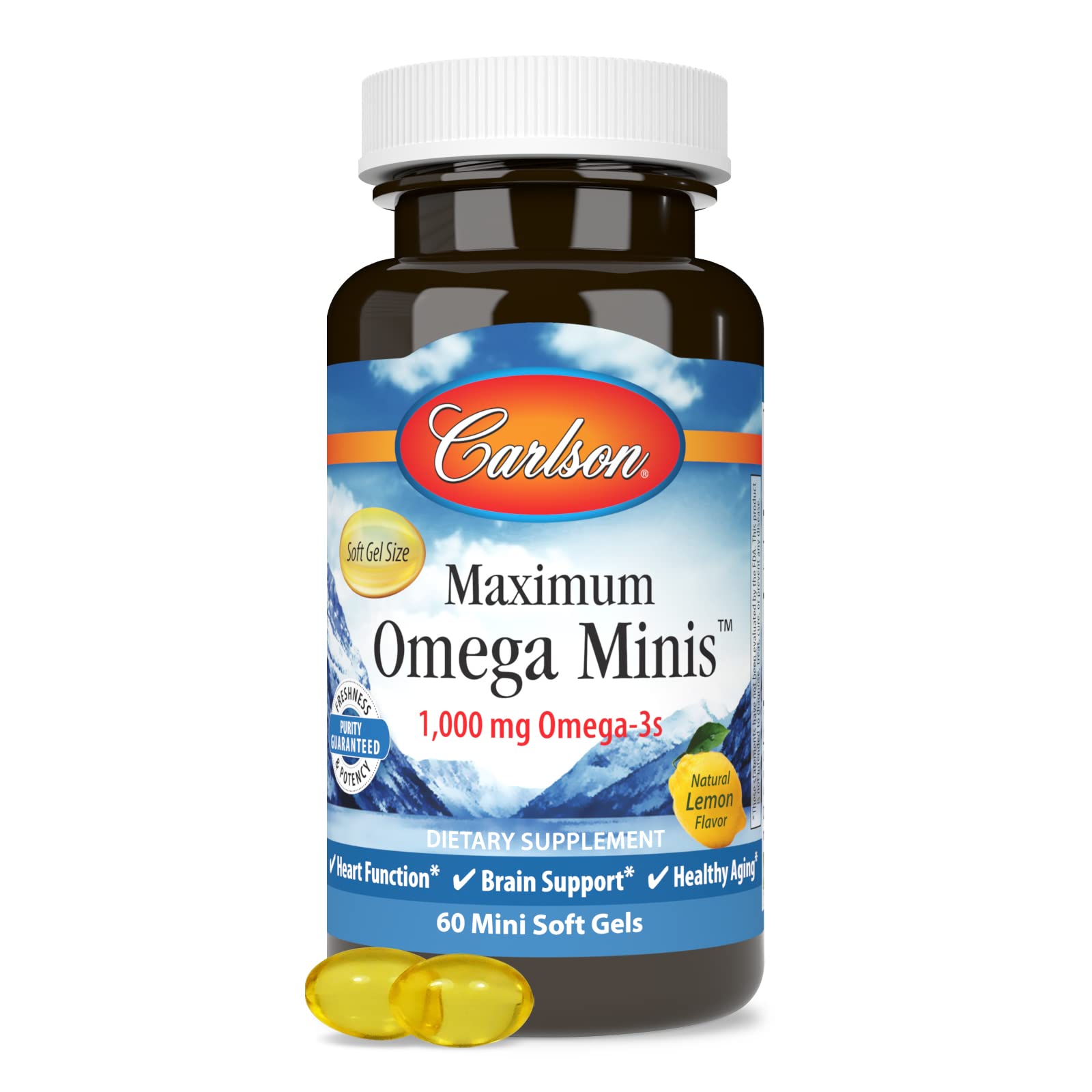Carlson Maximum Omega Minis, 1000 mg, From Norway, 60 Mini Softgels — Amazon image 5