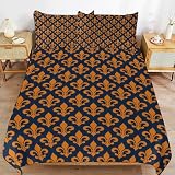 Lily (fleur De Lis) Print Bedding Queen Comforter Set Soft 3 Pieces Sheets Set with 2 Pillowcases 86'x70'