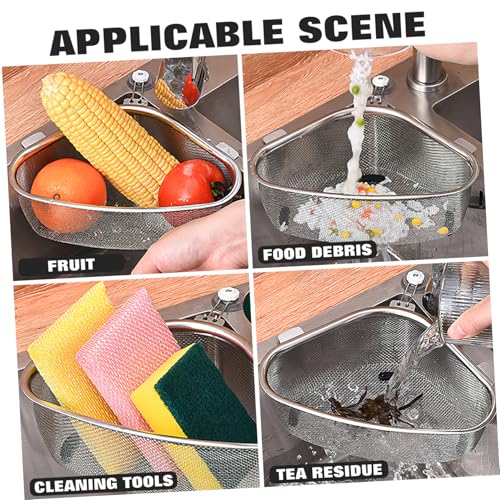 Colador triangular de acero inoxidable Vaguelly para fregadero miniatura 7