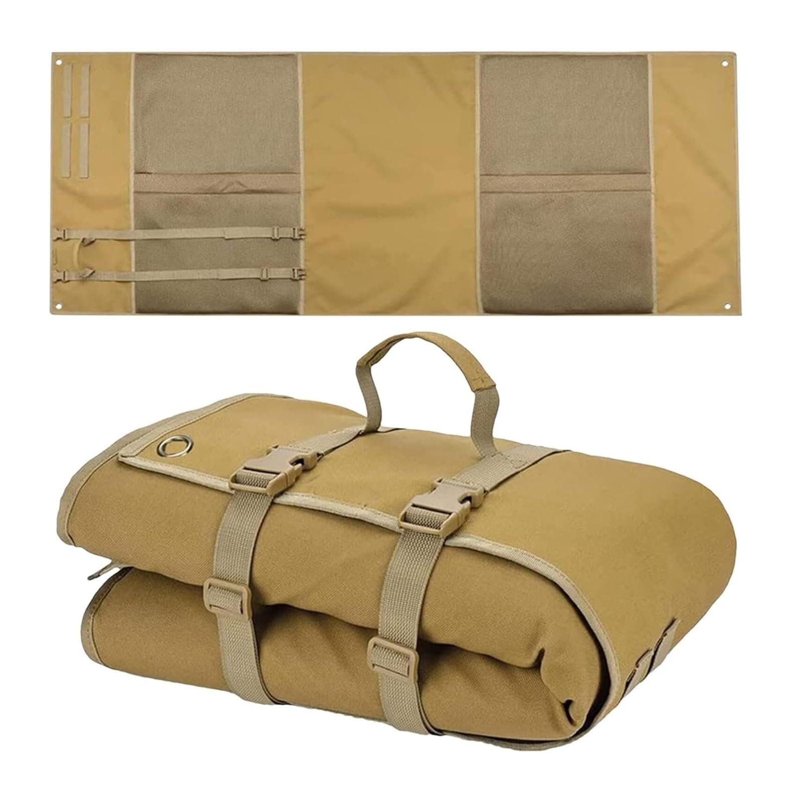 Dqzrtueca Khaki Picnic Blanket, Lightweight Portable Folding Spring Camping Mat, Multicolor(Khaki)