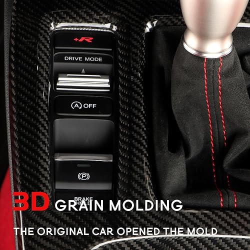 Miniatura 9 de JSWAN Cubierta del panel de palanca de cambios de la consola central de fibra de carbono real, marco del panel de control central para 11 generación