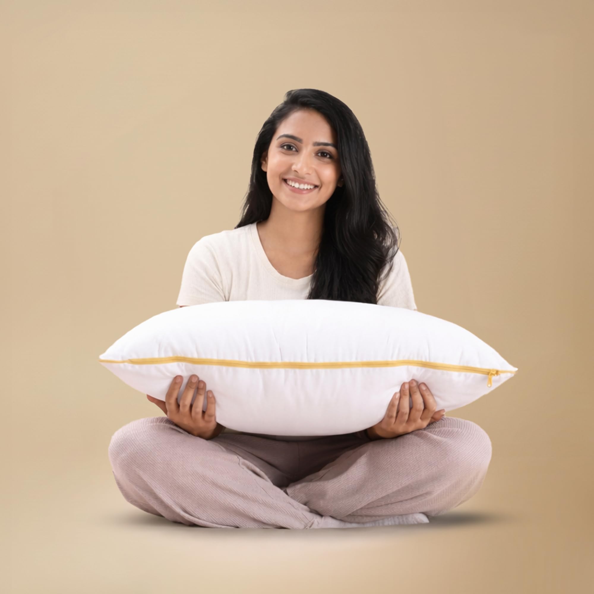 Microfiber Cloud Pillow with Adjustable Zipper 1-Piece (Standard Size, 27x18 inches) White