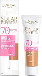 L'Oréal Paris Solar Expertise Efeito Make-Up, Protetor Solar com Cor FPS 70, Cobertura de Maquiagem por até 12h, Tripla Proteção Solar contra raios UVB, UVA, UVA Longo e Luz Visível Cor 3.0, 30g