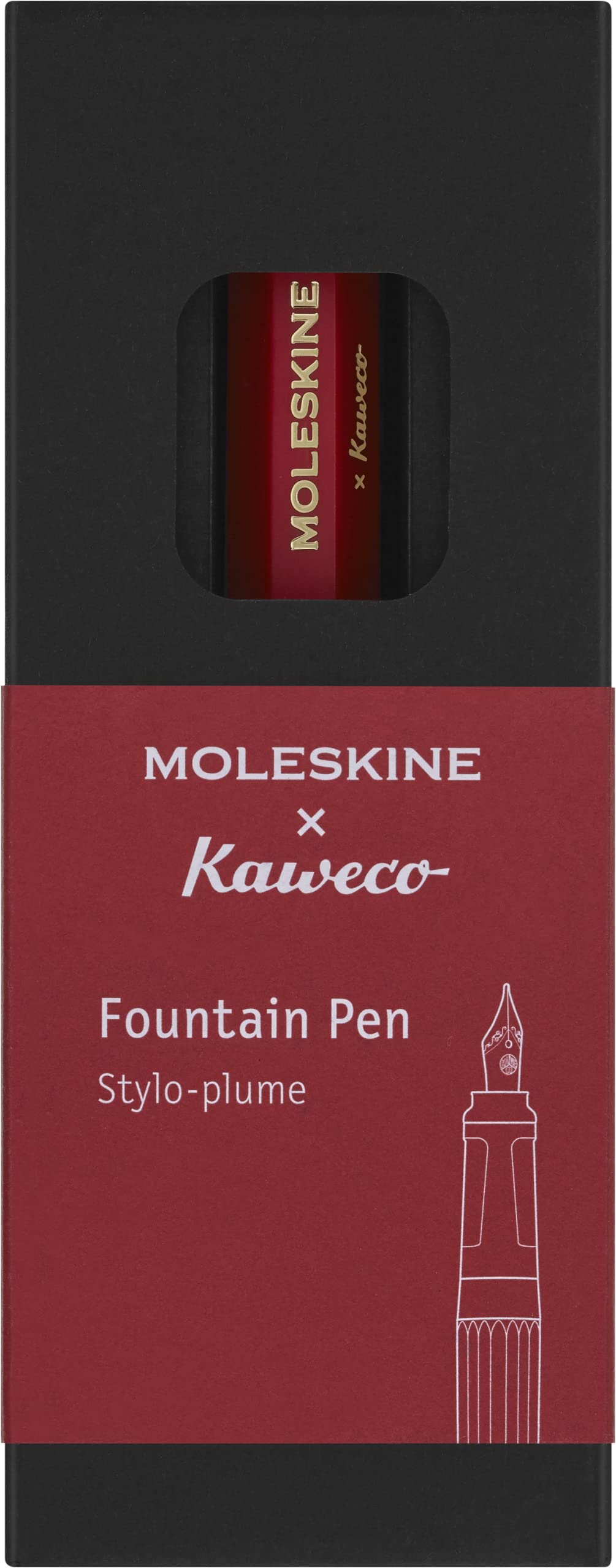 Moleskine x Kaweco Fountain Pen Medium Nib Red by Moleskine 8056598854916
