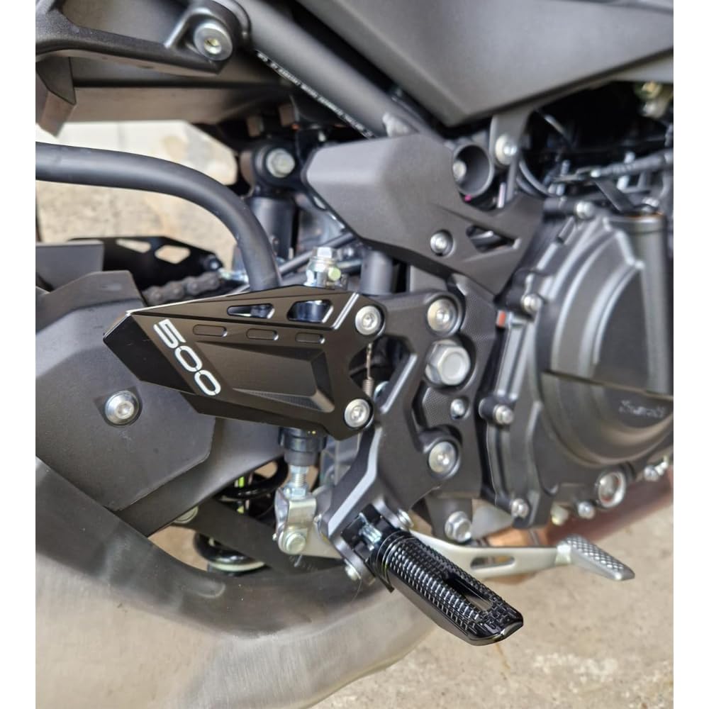 Modeer Per Kawasaki Ninja 400 Z400 2018-2024 | Ninja 500 Z500 2024 Moto CNC Poggiapiede Pedale Protettore Poggiapiede Piastre per Talloni Copertura di Protezione Accessori (z500-nero/verde)