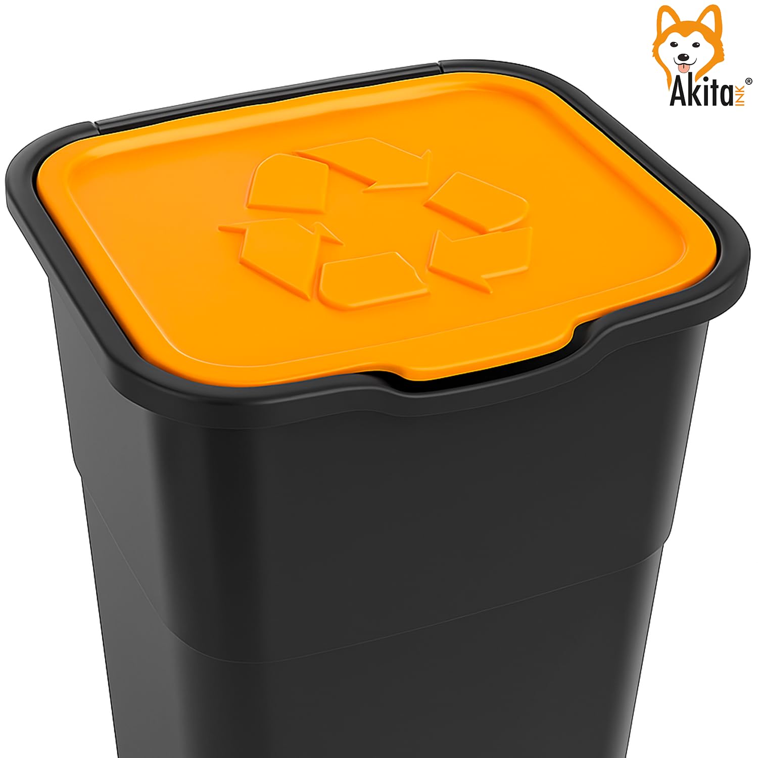 AKITAInk AKIECO3 Pattumiera Raccolta Differenziata 3x50L con Coperchi Colorati – Bidoni Spazzatura in Plastica Resistente per Interni ed Esterni – Casa, Ufficio, Giardino – Made in Italy