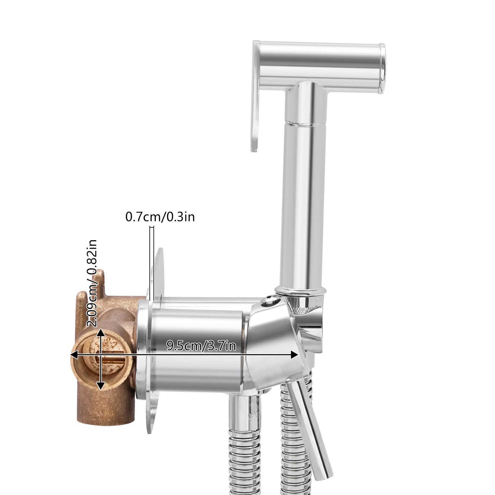Set per bidet doccetta in acciaio inox con tubo a molla e pressione regolabile per bidet per WC, tubo cromato bidet rubinetti per WC, igiene personale e bagno di animali domestici