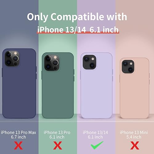 Miniatura 10 de Cordking Funda para iPhone 13, iPhone 14, funda de silicona ultra delgada, a prueba de golpes, con forro de microfibra suave antiarañazos, 6.1