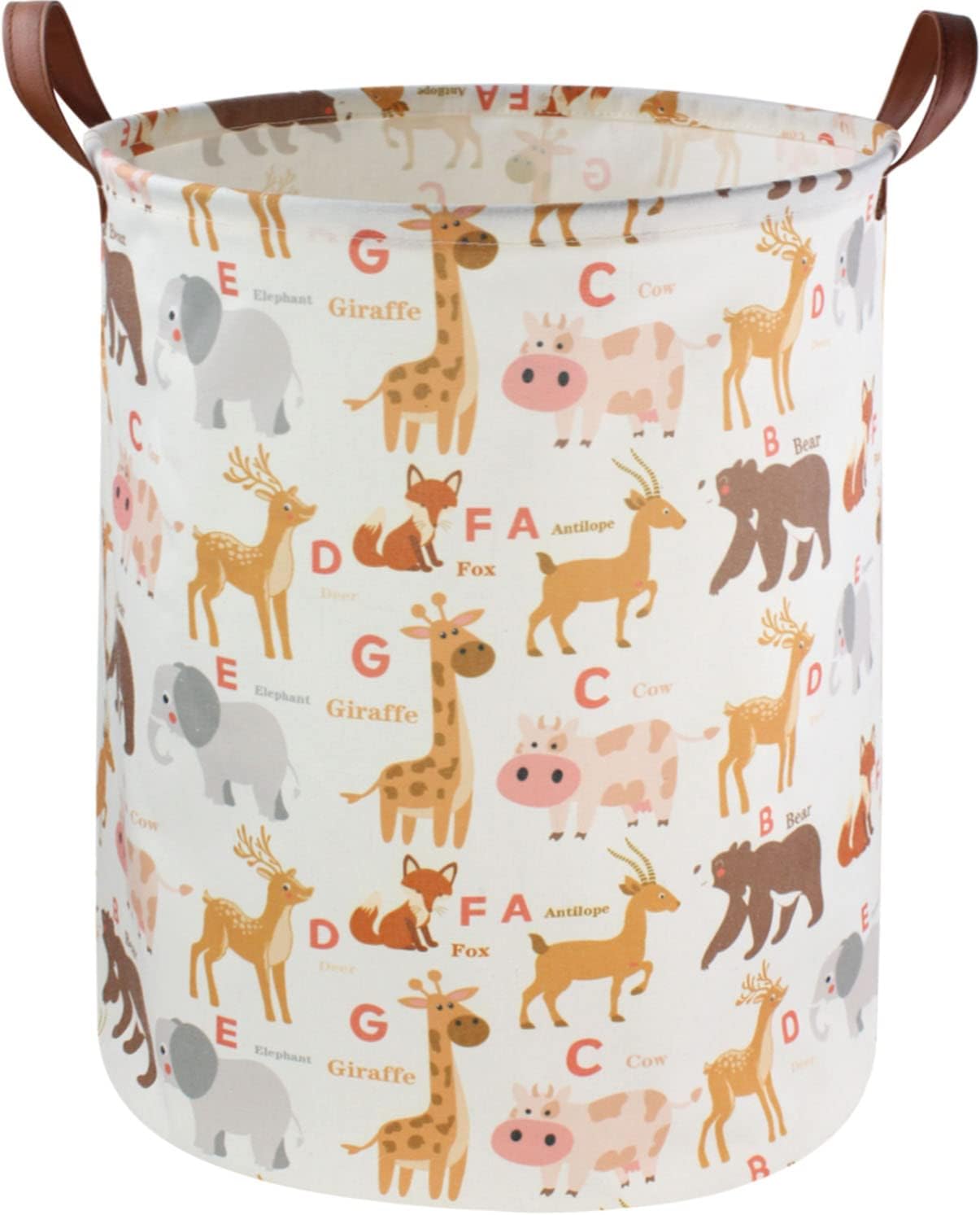 ESSME Laundry Hamper,Collapsible Canvas Waterproof Storage Bin for Kids, Nursery Hamper,Gift Baskets,Home Organizer(Animals)
