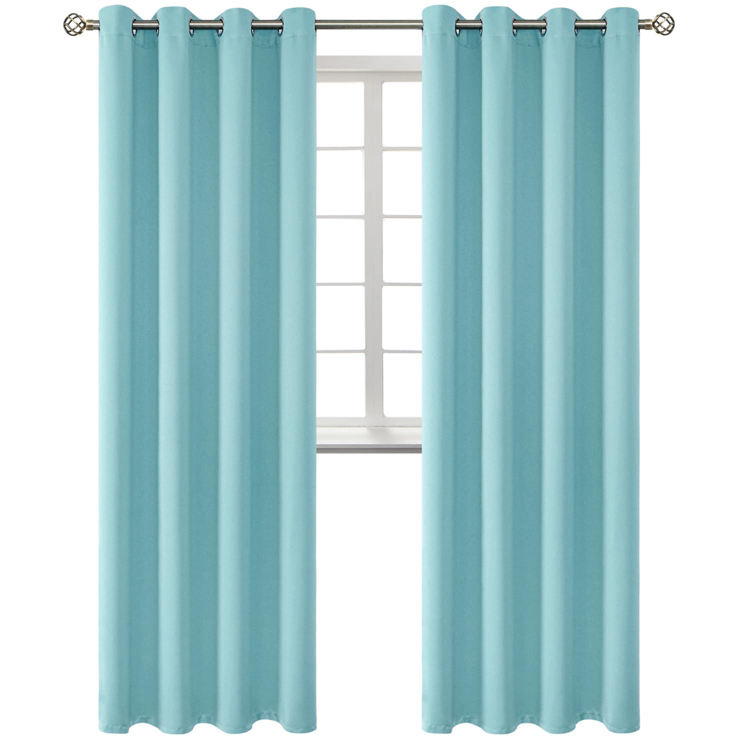 BGment Baby Blue Blackout Curtains for Living Room 96 Inch Long - 2 Panels