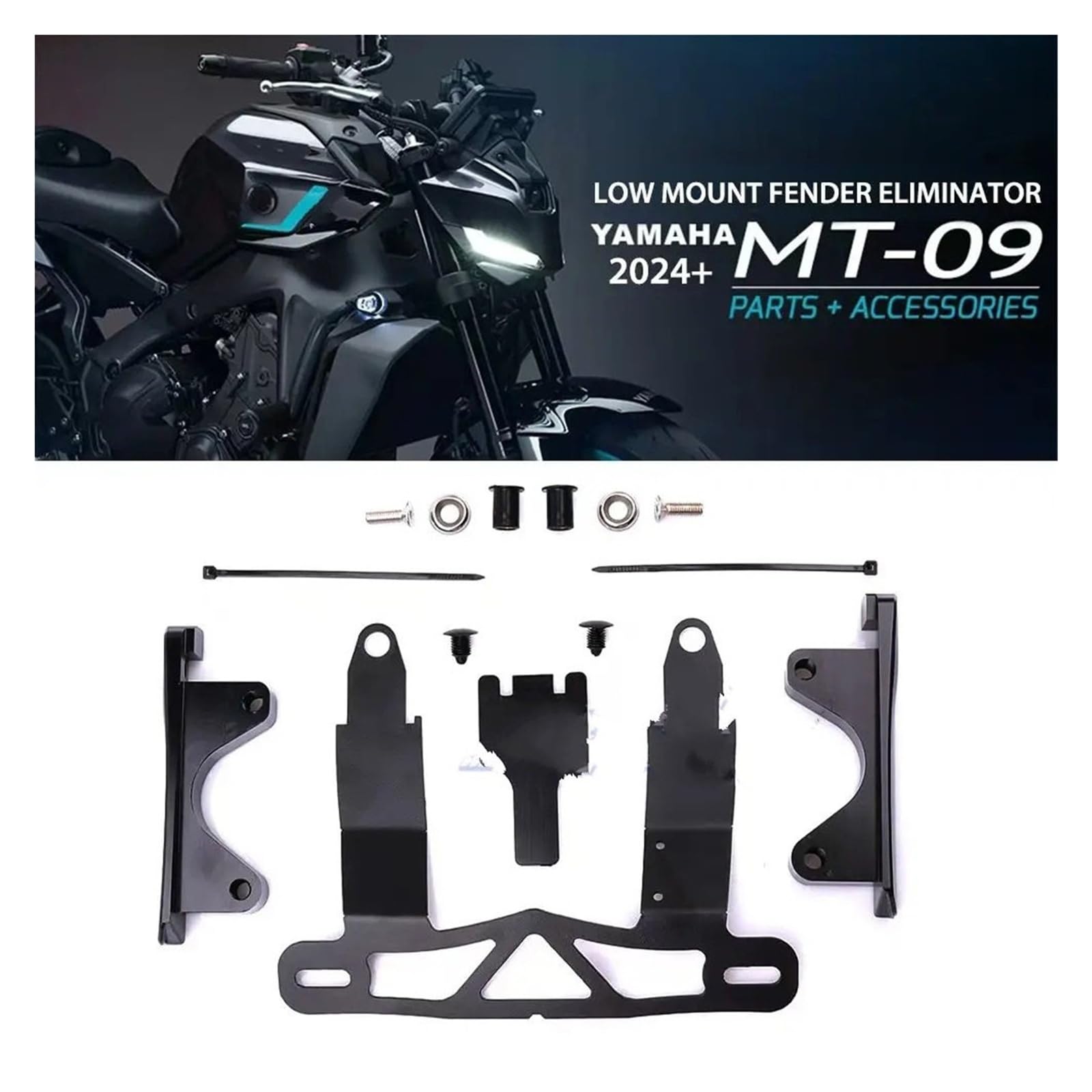 Uchwyt tablicy rejestracyjnej Pasuje Do YAMAHA MT-09/SP MT09 (Isabel 4) 2024 2025 Uchwyt Tablicy Rejestracyjnej Motocykla Z Niskim Montażem Eliminator Wspornik tylnego oświetlenia(B)