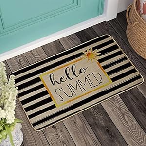 Hello Summer Doormat 17 x 29 Inch, Seasonal Sunshine Decor Door Mat Entryway Rugs for Indoor Outdoor Entrance Floor DM069 Hello Summer Doormat 17 x 29 Inch Seasonal Sunshine Decor Door Mat Entryway Rugs for Indoor Outdoor Entrance Floor DM069