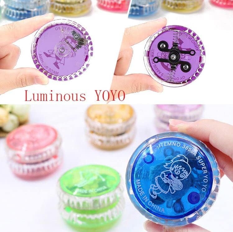 Miniatura 5 de Yo Yo 6 unidades de luces LED sensibles Yo Yos Trick Ball String Recuerdos de Cumpleaños Bolsa de regalos Juego de colores aleatorios