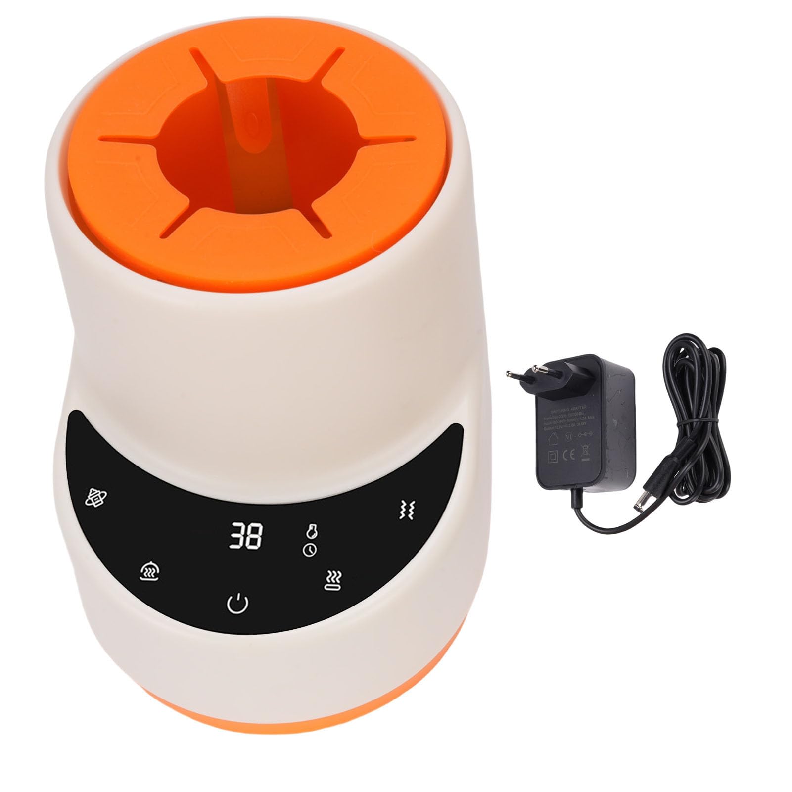 AMONIDA Scaldabiberon 2 in 1, Agitatore per Biberon, Scaldabiberon Portatile Riscaldante con Funzione Scongelamento, Conservazione, Riscaldamento Alimenti, Ideale per i Viaggi (Spina europea 220 V)