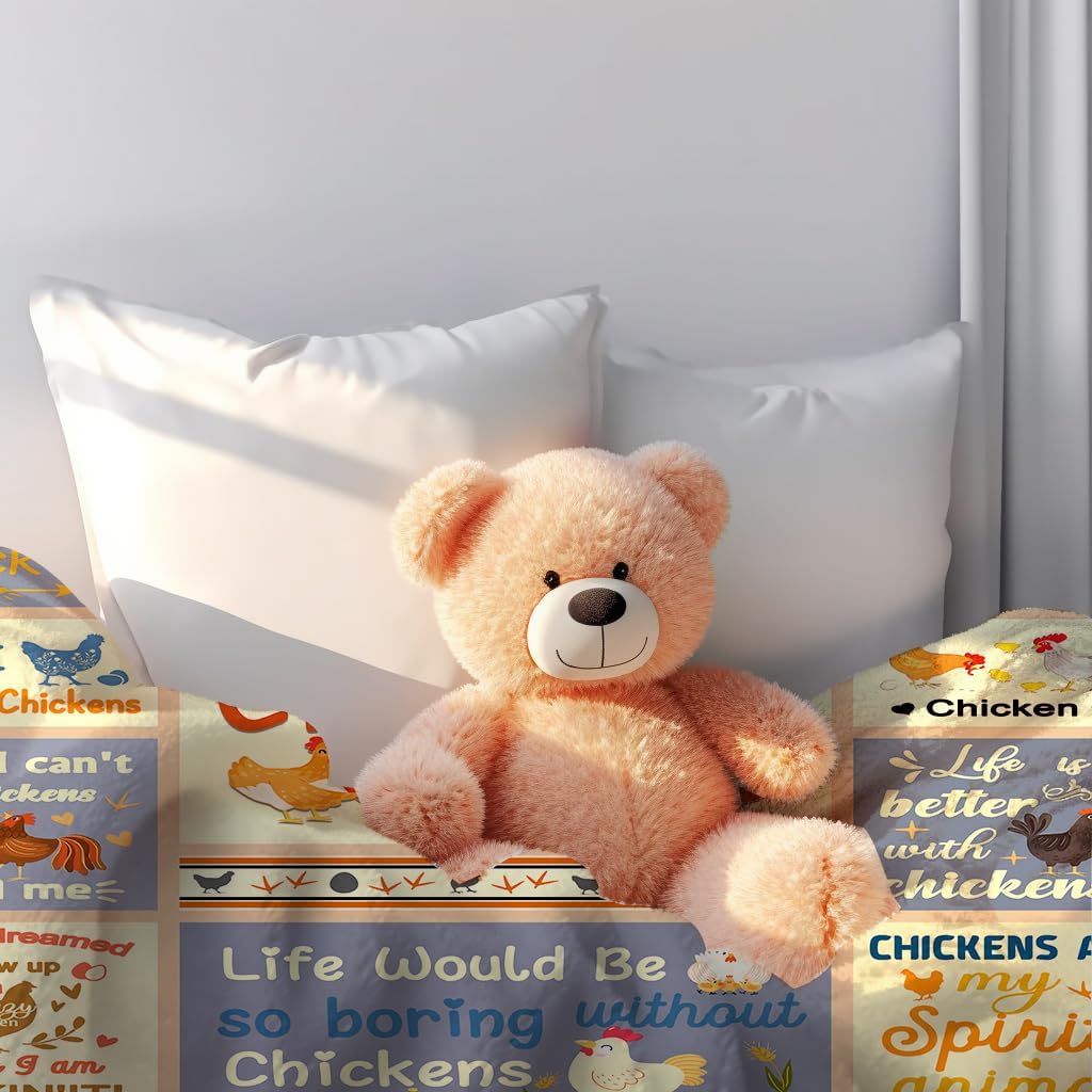 Cute Chicken Blanket Gifts for Kids Boys Girls Adults,Funny Chickens Throws and Blankets Stuff Chicken Gifts for Women Chickens Lovers Couch Sofa Bed Themed Gift Decor 50"x40" - Image 4