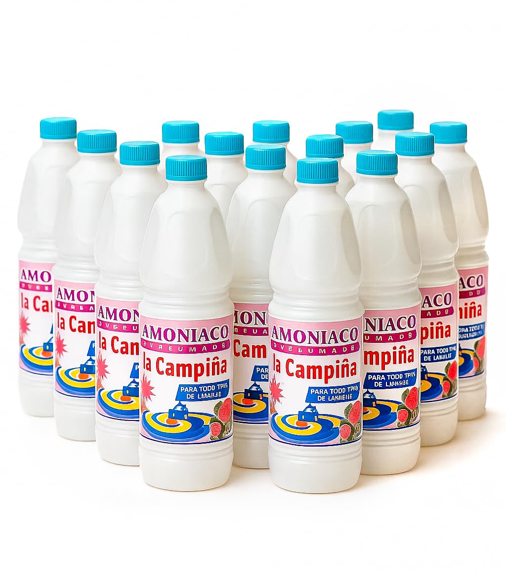 Amoniaco Perfumado Pack Ahorro 3 Litros Limpieza Potente Multiusos Desengrasa Desinfecta Superficies Baños Cristales Cocina Eliminador Olores Uso Profesional Hogar Aroma Fresco (15 LITROS)
