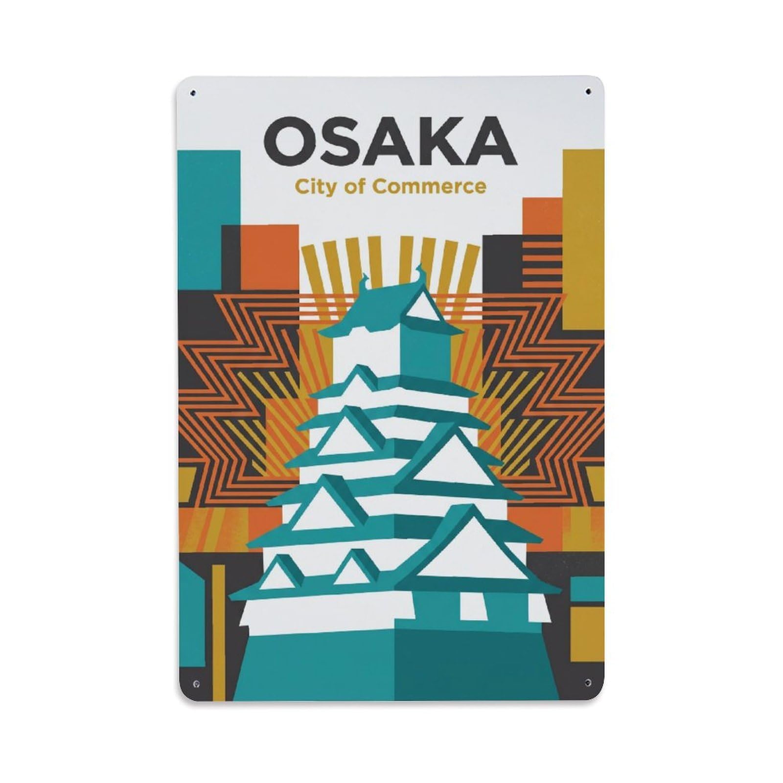 Huiyhb 8X12inch(20X30cm) Retro Japan Osaka Travel Metal Tin Sign