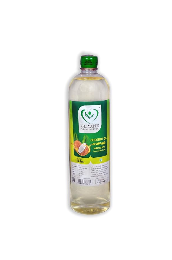 OLIYAN'S Pure Coconut oil | 1 Liter | 100% Pure & Natural | Pure and Fresh Fragrance | Organic Coconut Oil for Cooking, Skin, and Hair – Versatile, Natural, and Nourishing