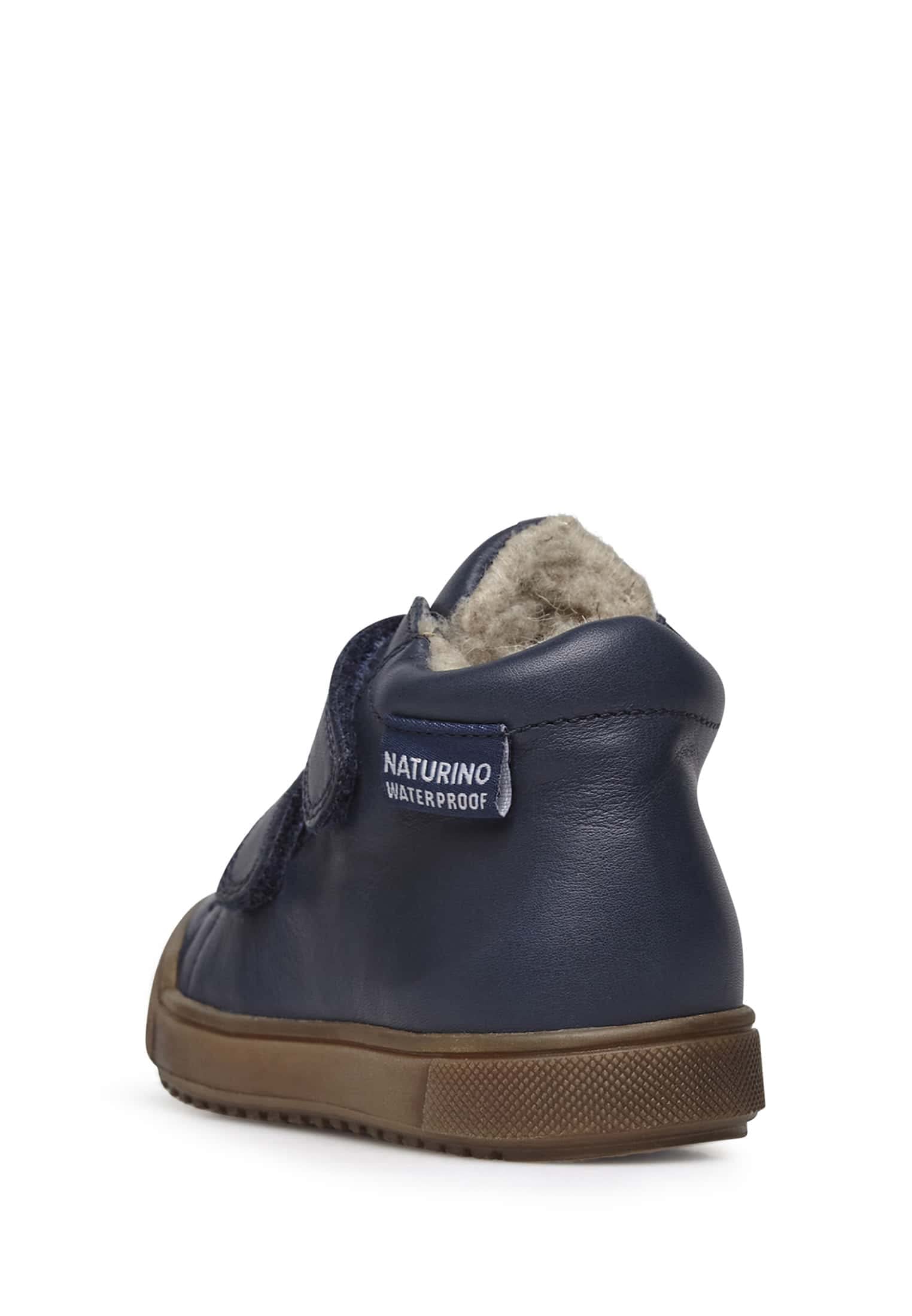 Naturino Scarponcini in Pelle con Fodera in Eco Shearling