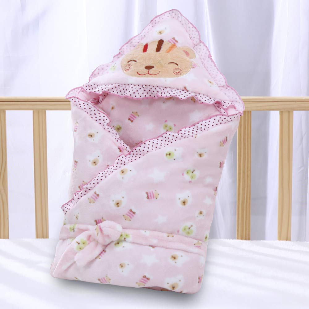 Minky Fleece Baby Swaddle Wrap Bedding Blanket Anti Kick Hooded