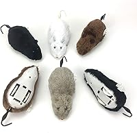 Vista 2 de Mangdunt Paquete de 6 ratones de carreras de cuerda con aspecto realista, cada uno mide 4-1/2 pulgadas de largo