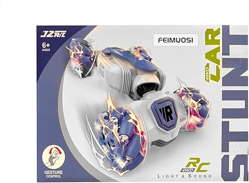 Miniatura 12 de Coche de control remoto para niños: - Juguetes de coche RC Transformers recargables RC Drift Truck con luz de música, camión de acrobacias con