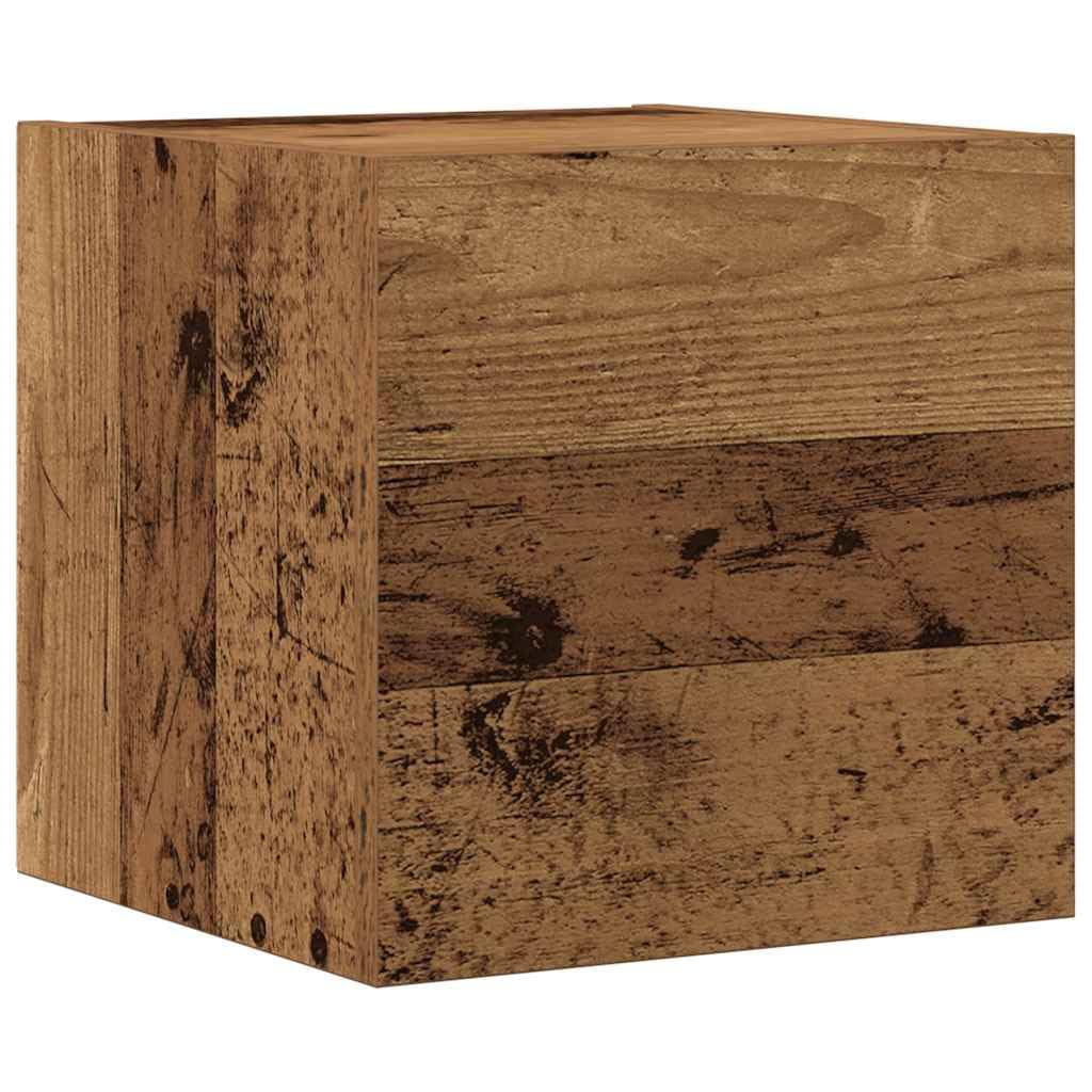 Juego de muebles de pared de 8 piezas en madera vieja de material a base de madera, estilo elegante y moderno con gran espacio de almacenamiento.