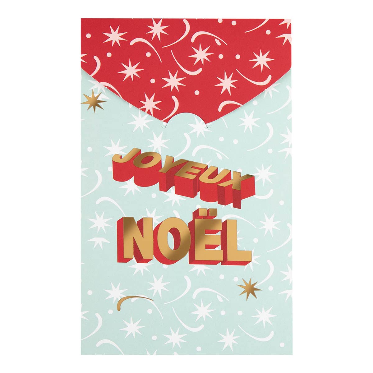 DRAEGER PARIS | Happy Christmas Greeting Card | Happy New Year's Eve Happy Holidays | Hot Gold Finish | 10.5 x 17 cm | Made in England | Envelope Included | FSC® Paper