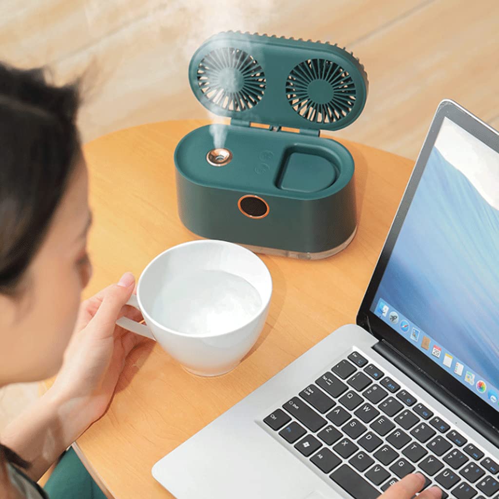 Difusor de Aceite Esencial de ultrasonido de 400 ml, humidificador y Ventilador de Niebla fría 2 en 1, Funcionamiento silencioso, luz Nocturna cálida para el Dormitorio del hogar
