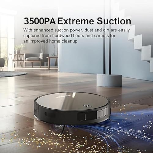 Miniatura 3 de Robot aspirador combinado y trapeador, con 3500 PA máxima succión robótica, WiFiaplicacióncontrol de voz, carga automática, limpia silenciosamente