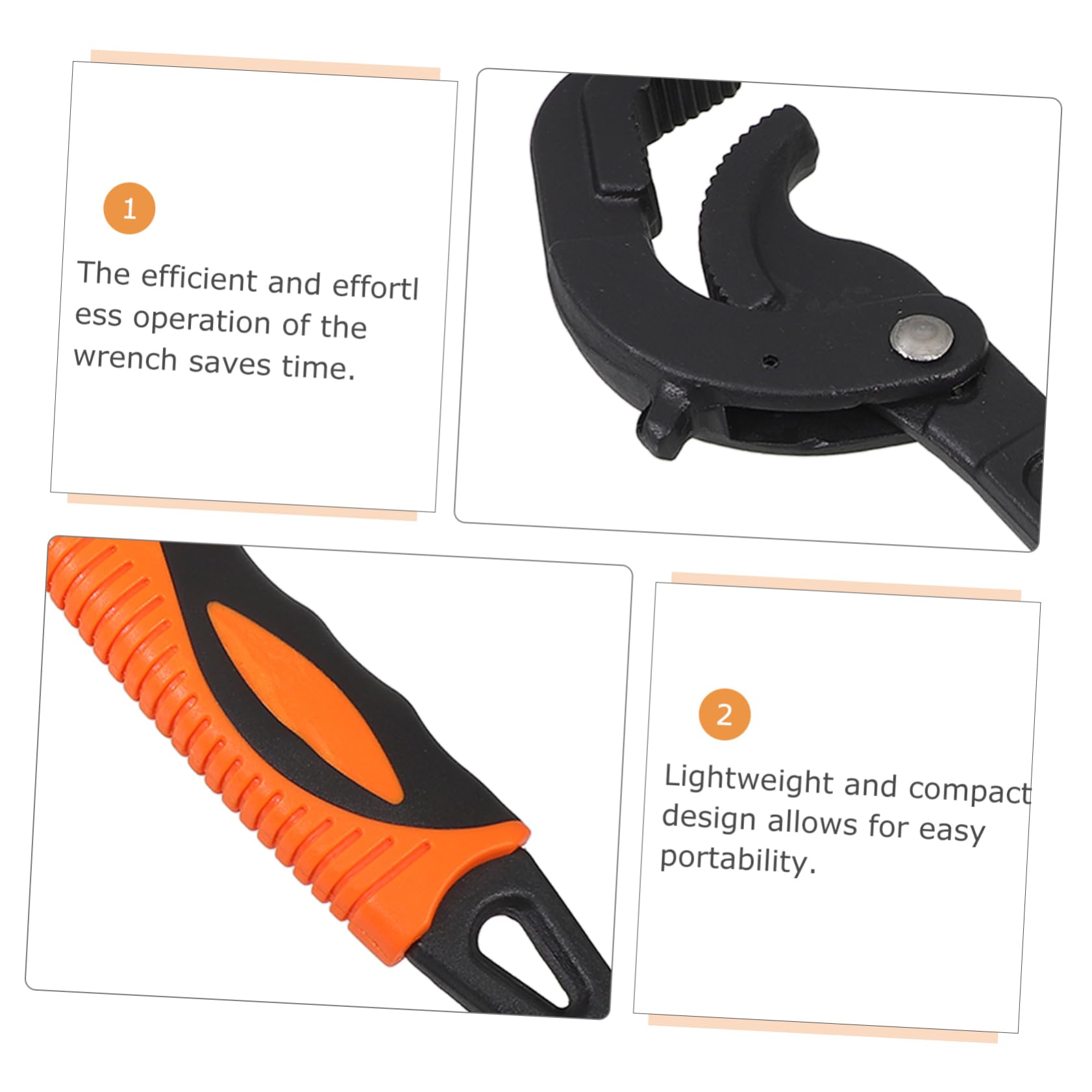 Llave Inglesa Diseño Compacto y Ligero Ajustable Multifuncional, de Acero al Carbono, para Fontanería y Mantenimiento de Lavabo y Fregadero