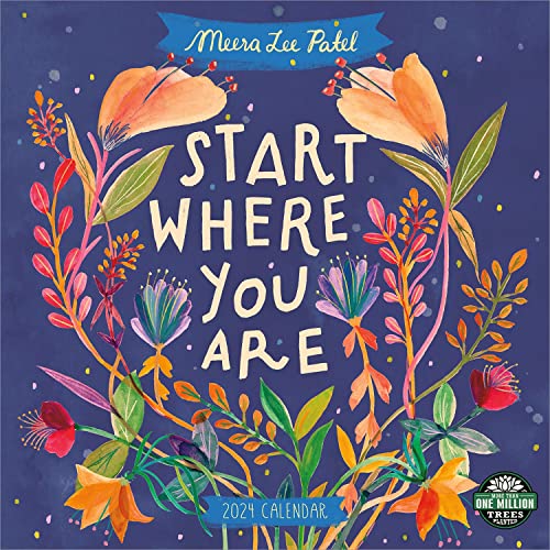 Meera Lee Patel 2024 Wall Calendar: Start Where You Are | 12" x 24" Open | Amber Lotus Publishing