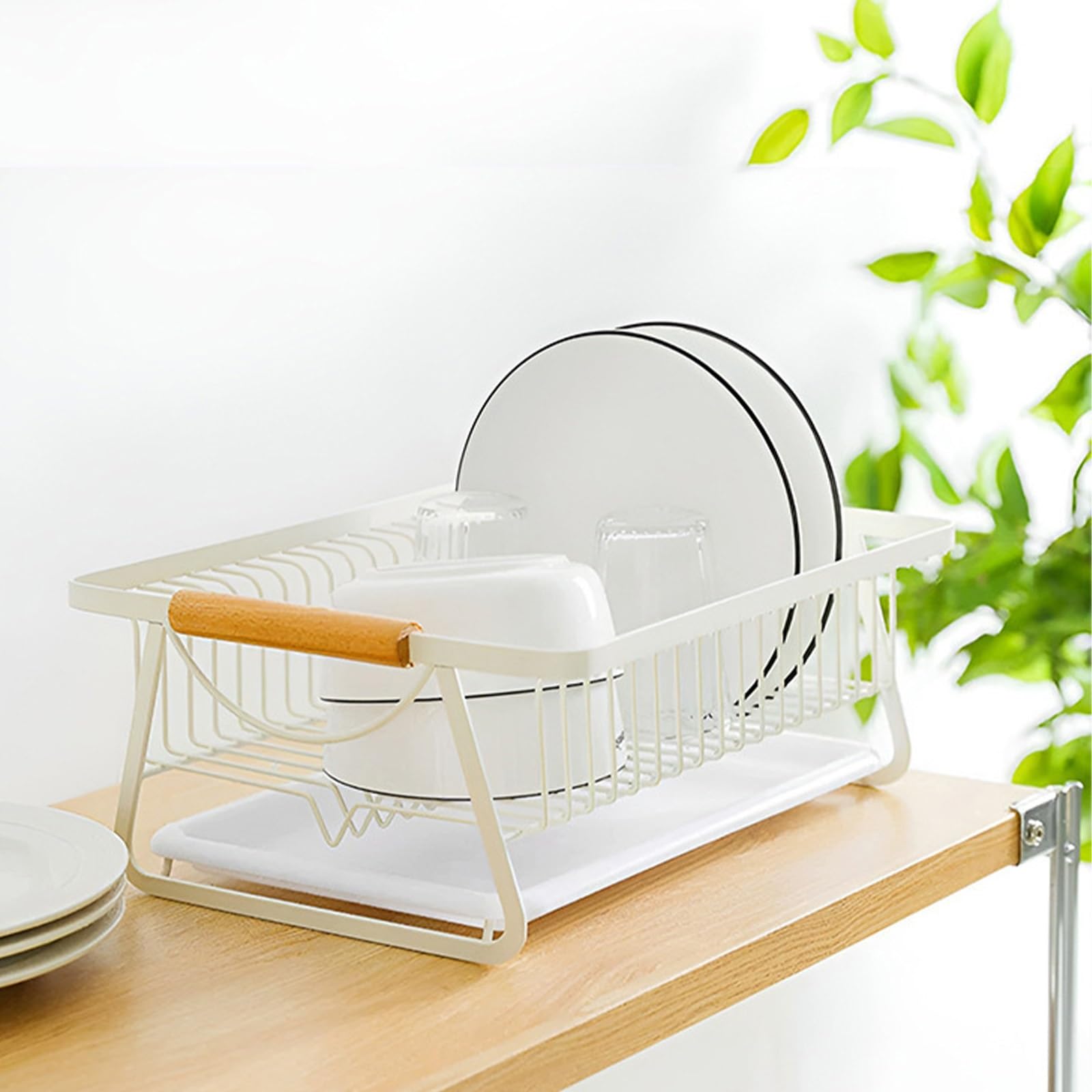 Égouttoir à vaisselle, égouttoir latéral vertical en métal, étanche et résistant aux hautes températures, design ouvert, ventilation par le bas pour cuisine et balcon