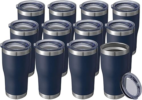 Hasle Outfitters Vasos aislados de acero inoxidable reutilizables de 20 onzas, vasos de viaje con tapa para café, de doble pared al vacío, vaso
