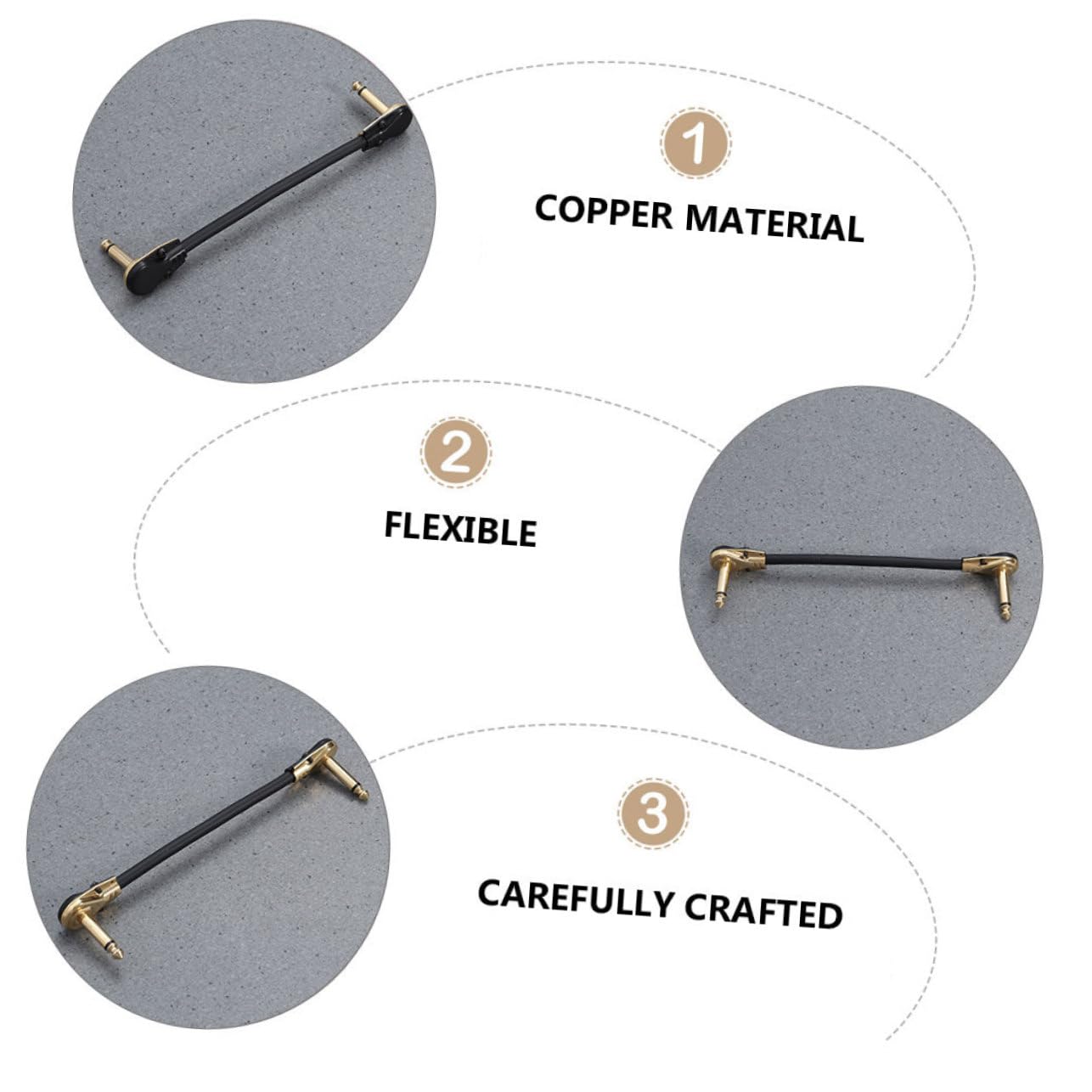 ibasenice 6stücke Gitarren Patchkabel Vergoldete Flexibles Und Langlebiges Kabel Für Effektives Gitarrenspiel Und Reduzierte Geräusche Für Musiker Und Effektpedal-boards